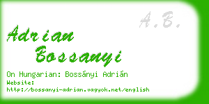 adrian bossanyi business card