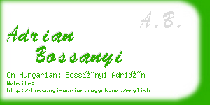 adrian bossanyi business card